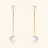 14K Yellow Gold Fresh Water Pearl Earrings with Dangling Jacket