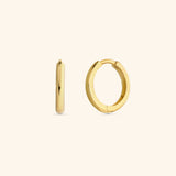 14K Yellow Gold Huggie Hoop Earrings