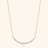 18K Rose  Gold Crescent Diamond Necklace