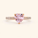 18K Rose Gold Heart-Shaped Morganite and Diamond Ring