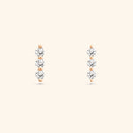 18K Rose Gold Diamond Trio Stud Earrings