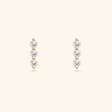 18K Rose Gold Diamond Trio Stud Earrings