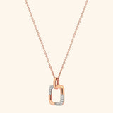 18K Rose Gold Square Diamond Pendant