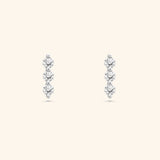 18K White Gold Diamond Trio Stud Earrings