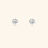 18K White Gold Petite Cluster Diamond Stud Earrings