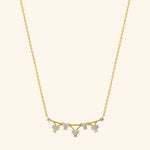 18K Yellow Gold Diamond Scatter Trio Necklace