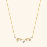 18K Yellow Gold Diamond Scatter Trio Necklace