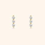 18K Yellow Gold Diamond Trio Stud Earrings