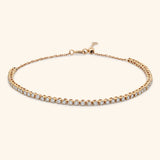 18K Rose  Gold Tennis Diamond Adjustable Bracelet