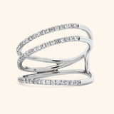 18K White Gold Diamond Trio Ring