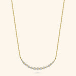 18K Yellow  Gold Crescent Diamond Necklace