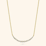 18K Yellow  Gold Crescent Diamond Necklace