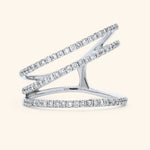 18K White Gold Diamond Trio Ring