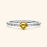 18K Yellow & White Gold Yellow Heart Diamond Ring