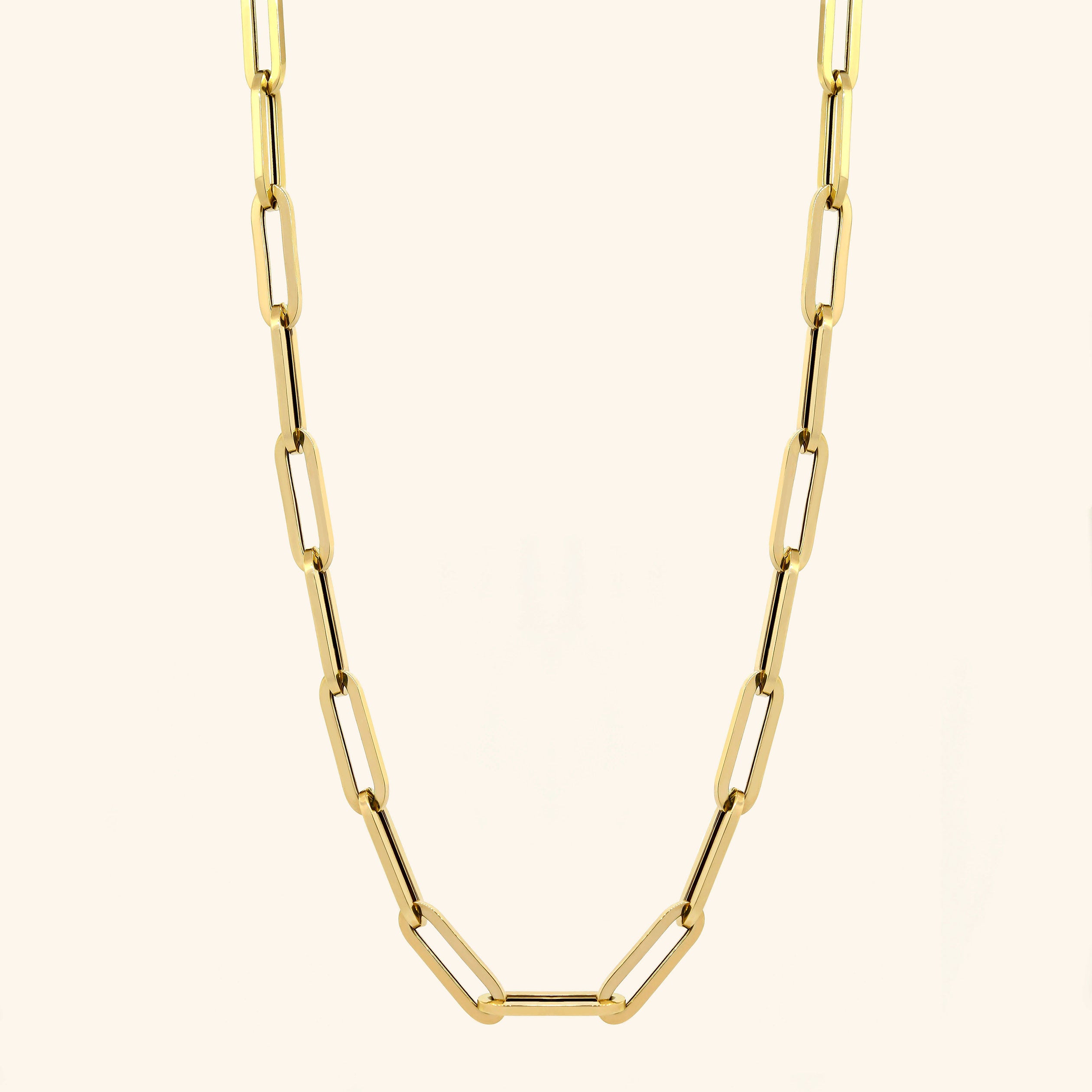 14K Yellow Gold Large Paper Clip Chain