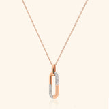 18K Rose Gold Diamond Paper Clip Pendant