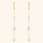 14K Yellow Gold Fresh Water Pearl Dangling Earrings