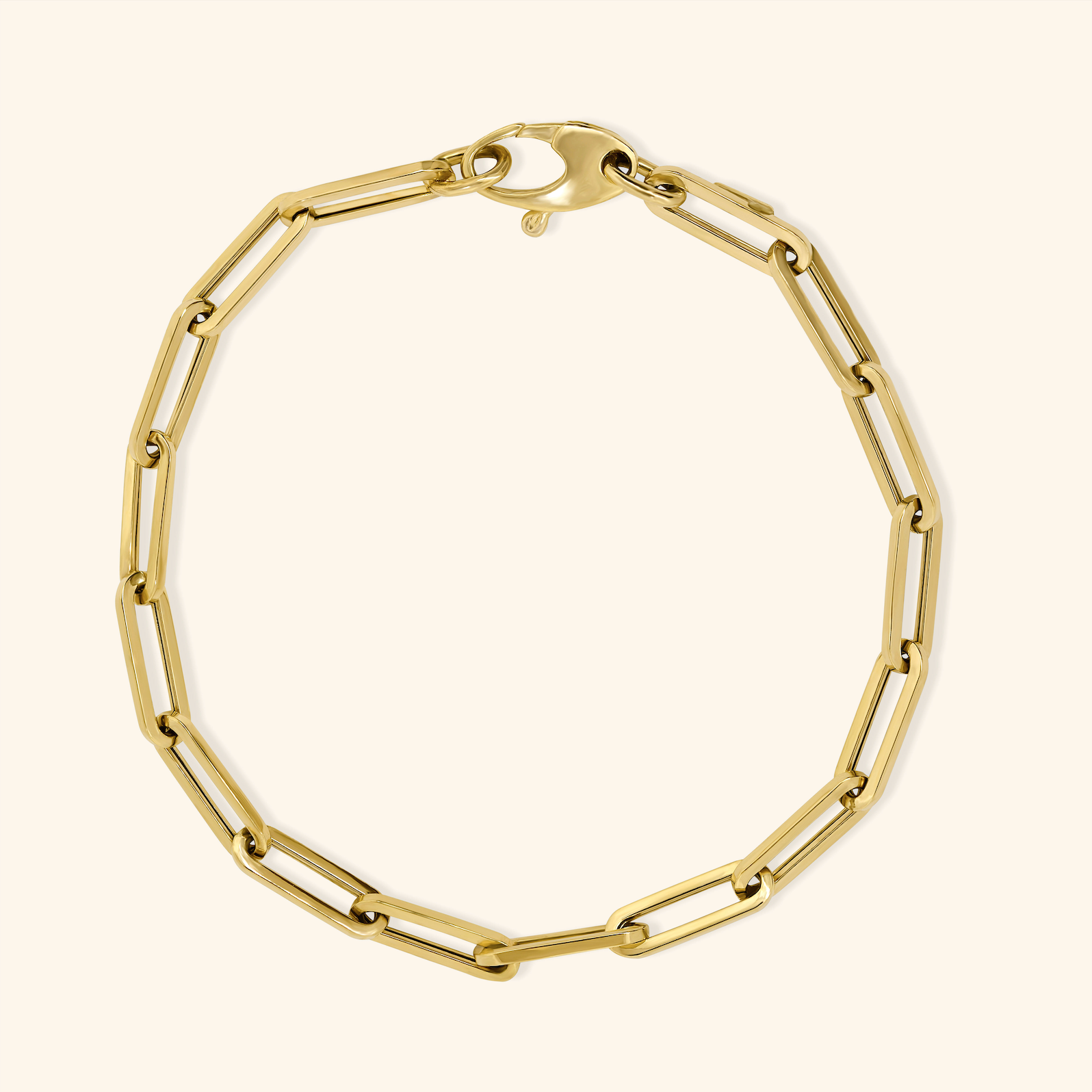 14K Yellow Gold Paper Clip Bracelet